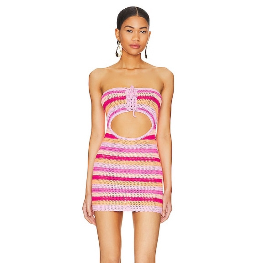 Lovers + Friends Crochet Alexia Mini Dress XS